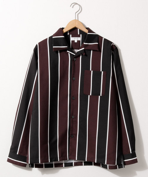 NILWAY（ニルウェイ）の「【Nilway】 ポリトロ長袖オープンカラーシャツ（シャツ/ブラウス・メンズ・ネイビー/ブラック系その他/グレー/レッド系その他/カーキ/ベージュ/ピンク/ブラック/ベージュ系その他/サックスブルー・LARGE/X-LARGE/MEDIUM）」の10枚目の写真