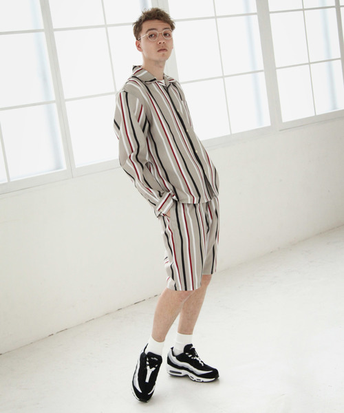 NILWAY（ニルウェイ）の「【Nilway】 ポリトロ長袖オープンカラーシャツ（シャツ/ブラウス・メンズ・ネイビー/ブラック系その他/グレー/レッド系その他/カーキ/ベージュ/ピンク/ブラック/ベージュ系その他/サックスブルー・LARGE/X-LARGE/MEDIUM）」の12枚目の写真