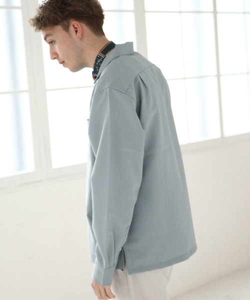 NILWAY（ニルウェイ）の「【Nilway】 ポリトロ長袖オープンカラーシャツ（シャツ/ブラウス・メンズ・ネイビー/ブラック系その他/グレー/レッド系その他/カーキ/ベージュ/ピンク/ブラック/ベージュ系その他/サックスブルー・LARGE/X-LARGE/MEDIUM）」の18枚目の写真