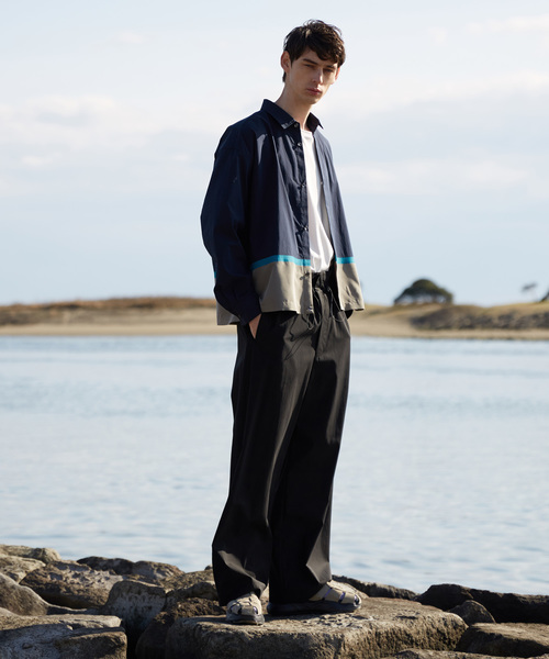 MAISON SPECIAL(メゾンスペシャル)の「ナイロンドライツイルパジャマパンツ 【MAISON SPECIAL/メゾンスペシャル】(チノパンツ・メンズ・ブラック/ダークブラウン・44/46/48)」の4枚目の写真