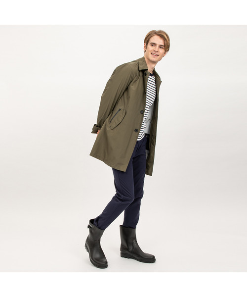 AIGLE（エーグル）の「MTDステンカラーコート（ステンカラーコート・メンズ・モスグリーン/サンドベージュ/ダークネイビー・MEDIUM/LARGE/X-LARGE）」の2枚目の写真