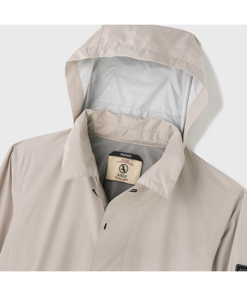 AIGLE（エーグル）の「MTDステンカラーコート（ステンカラーコート・メンズ・モスグリーン/サンドベージュ/ダークネイビー・MEDIUM/LARGE/X-LARGE）」の8枚目の写真