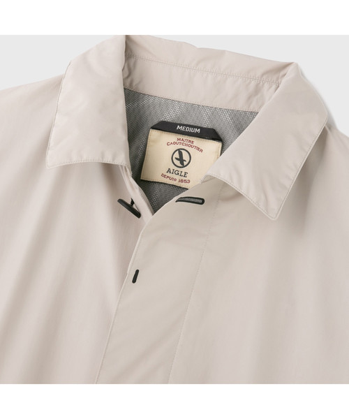 AIGLE（エーグル）の「MTDステンカラーコート（ステンカラーコート・メンズ・モスグリーン/サンドベージュ/ダークネイビー・MEDIUM/LARGE/X-LARGE）」の10枚目の写真