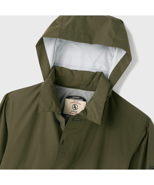 AIGLE（エーグル）の「MTDステンカラーコート（ステンカラーコート・メンズ・モスグリーン/サンドベージュ/ダークネイビー・MEDIUM/LARGE/X-LARGE）」の14枚目の写真