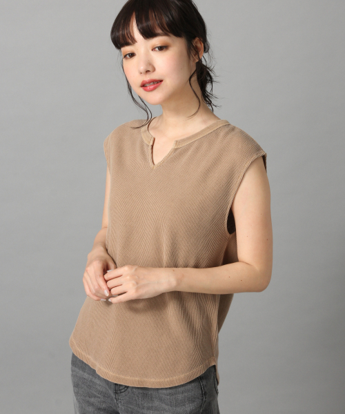 LOWRYS FARM（ローリーズファーム）の「ピグメントワッフルＳＳ　838595（Tシャツ/カットソー・レディース・アイボリー/ブラック/ベージュ/パープル・FREE）」の3枚目の写真