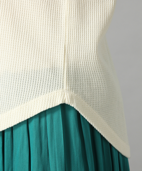 LOWRYS FARM（ローリーズファーム）の「ピグメントワッフルＳＳ　838595（Tシャツ/カットソー・レディース・アイボリー/ブラック/ベージュ/パープル・FREE）」の9枚目の写真