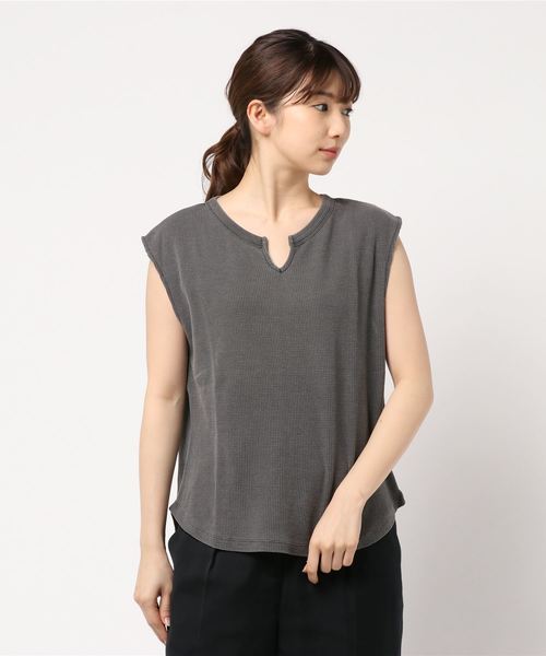 LOWRYS FARM（ローリーズファーム）の「ピグメントワッフルＳＳ　838595（Tシャツ/カットソー・レディース・アイボリー/ブラック/ベージュ/パープル・FREE）」の14枚目の写真