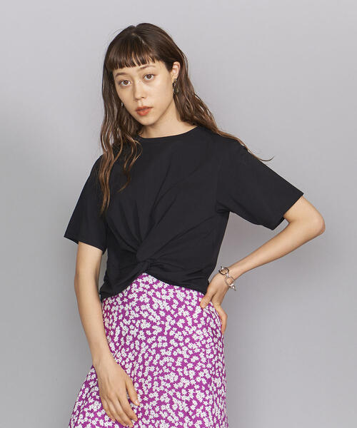 BEAUTY&YOUTH UNITED ARROWS（ビューティーアンドユースユナイテッドアローズ）の「BY フロントクロスショートTシャツ（Tシャツ/カットソー・レディース・ブラウン/ブラック/ホワイト・FREE）」の2枚目の写真