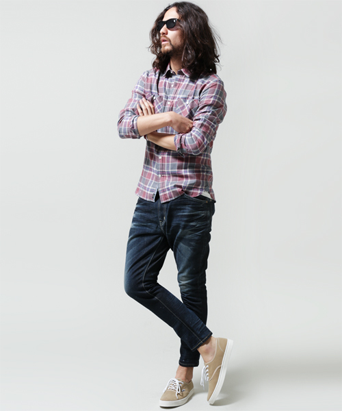 NANO universe（ナノユニバース）の「ヴィンテージライクチェックシャツ（シャツ/ブラウス・メンズ・サックスブルー/グリーン/ダークグリーン/ターコイズブルー/イエロー/レッド/チャコール・MEDIUM/SMALL/X-LARGE/LARGE）」の17枚目の写真