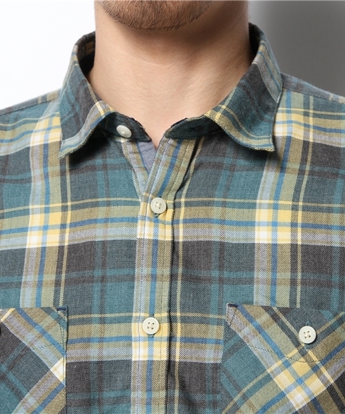 NANO universe（ナノユニバース）の「ヴィンテージライクチェックシャツ（シャツ/ブラウス・メンズ・サックスブルー/グリーン/ダークグリーン/ターコイズブルー/イエロー/レッド/チャコール・MEDIUM/SMALL/X-LARGE/LARGE）」の11枚目の写真