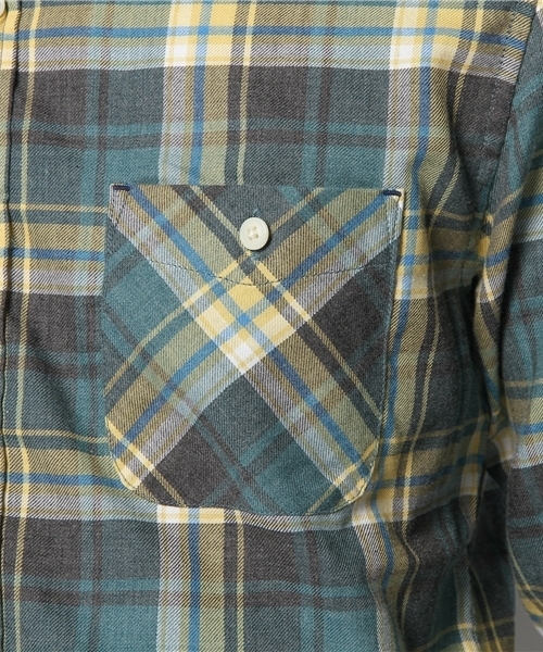 NANO universe（ナノユニバース）の「ヴィンテージライクチェックシャツ（シャツ/ブラウス・メンズ・サックスブルー/グリーン/ダークグリーン/ターコイズブルー/イエロー/レッド/チャコール・MEDIUM/SMALL/X-LARGE/LARGE）」の13枚目の写真