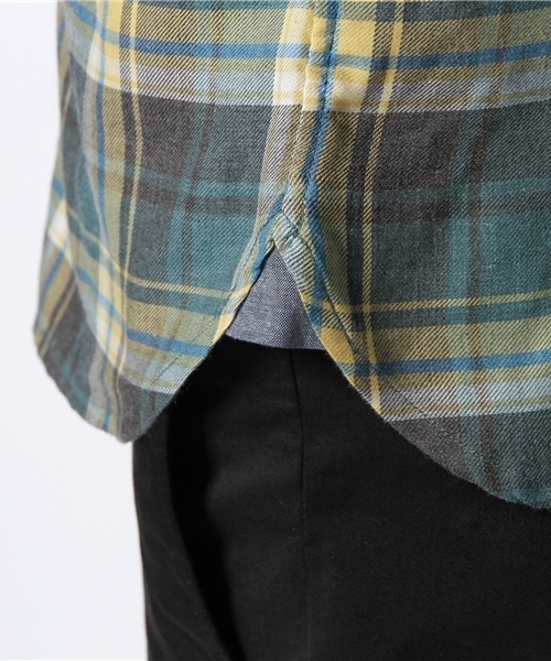 NANO universe（ナノユニバース）の「ヴィンテージライクチェックシャツ（シャツ/ブラウス・メンズ・サックスブルー/グリーン/ダークグリーン/ターコイズブルー/イエロー/レッド/チャコール・MEDIUM/SMALL/X-LARGE/LARGE）」の14枚目の写真