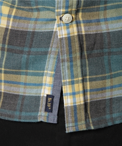 NANO universe（ナノユニバース）の「ヴィンテージライクチェックシャツ（シャツ/ブラウス・メンズ・サックスブルー/グリーン/ダークグリーン/ターコイズブルー/イエロー/レッド/チャコール・MEDIUM/SMALL/X-LARGE/LARGE）」の15枚目の写真