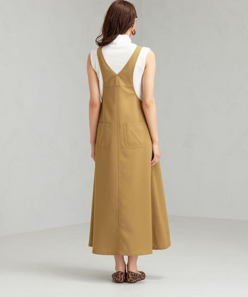 green label relaxing(グリーンレーベルリラクシング)の「SC フレア ジャンパースカート(ジャンパースカート・レディース・ベージュ/ブラック・FREE)」の3枚目の写真