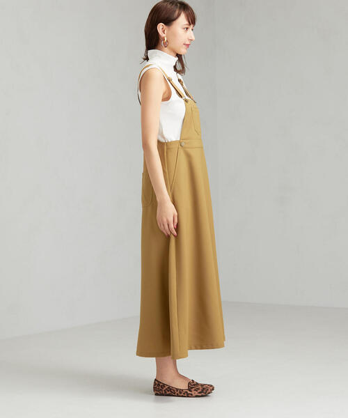 green label relaxing(グリーンレーベルリラクシング)の「SC フレア ジャンパースカート(ジャンパースカート・レディース・ベージュ/ブラック・FREE)」の5枚目の写真