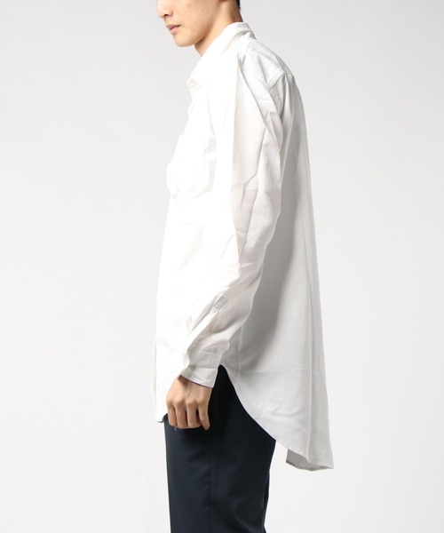 JRD by JARLD(ジェイアールディーバイジャールド)の「【JRD by JARLD】撥水長袖ロングシャツコート(シャツ/ブラウス・メンズ・ホワイト/チャコールグレー・S/M/L)」の4枚目の写真