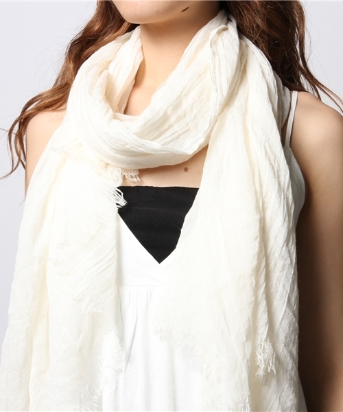 goa(ゴア)の「麻レーヨンストール付マキシワンピース(ワンピース・レディース・オフホワイト/キナリ/ベージュ/ブルー・FREE)」の9枚目の写真