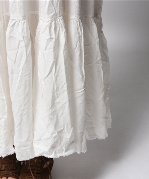 goa(ゴア)の「麻レーヨンストール付マキシワンピース(ワンピース・レディース・オフホワイト/キナリ/ベージュ/ブルー・FREE)」の10枚目の写真