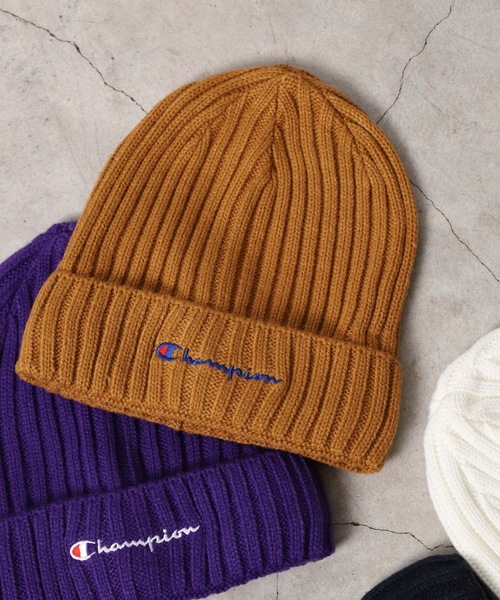 Champion（チャンピオン）の「WEGO/Championリブニットキャップ（ニットキャップ/ビーニー・メンズ・ダークグリーン/ブラック/ネイビー/ベージュ/パープル/ホワイト/グレー・FREE）」の5枚目の写真