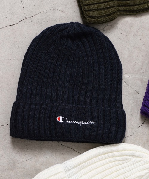 Champion（チャンピオン）の「WEGO/Championリブニットキャップ（ニットキャップ/ビーニー・メンズ・ダークグリーン/ブラック/ネイビー/ベージュ/パープル/ホワイト/グレー・FREE）」の7枚目の写真