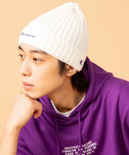 Champion（チャンピオン）の「WEGO/Championリブニットキャップ（ニットキャップ/ビーニー・メンズ・ダークグリーン/ブラック/ネイビー/ベージュ/パープル/ホワイト/グレー・FREE）」の20枚目の写真
