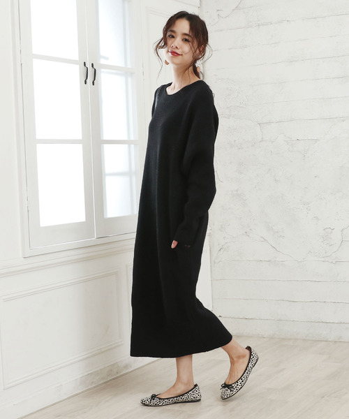 ヘンリーネック マキシ丈 ニットワンピース ワンピース Girly Doll ガーリードール のファッション通販 Zozotown