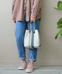 VitaFelice | 巾着ショルダー バッグ バケットバッグ 2wayミニショルダーバッグ レディースバッグ ストライプバッグ(ショルダーバッグ)