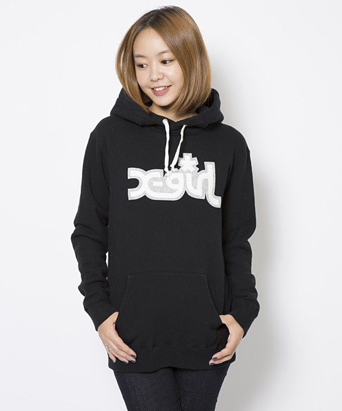 X-girl（エックスガール）の「HAZE LOGO SWEAT PULLOVER（パーカー・レディース・ブラック/アッシュ/ブルー・2/1）」の2枚目の写真