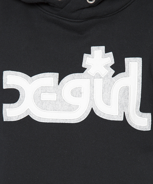 X-girl（エックスガール）の「HAZE LOGO SWEAT PULLOVER（パーカー・レディース・ブラック/アッシュ/ブルー・2/1）」の7枚目の写真