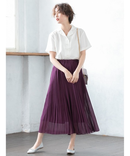 fifth（フィフス）の「シフォン細プリーツスカート（スカート・レディース・グリーン/パープル/グレー・MEDIUM）」の3枚目の写真