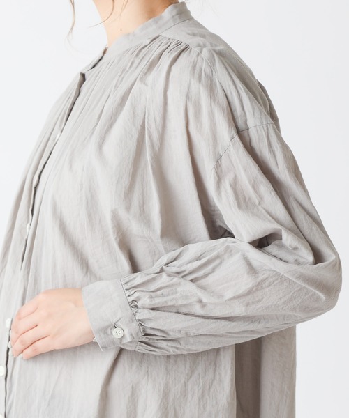 PUAL CE CIN（ピュアルセシン）の「バンドカラーブラウス（シャツ/ブラウス・レディース・シルバー/オフホワイト・FREE）」の5枚目の写真