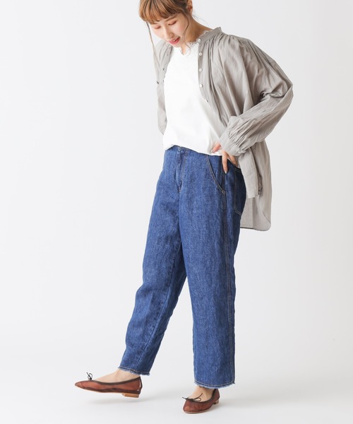 PUAL CE CIN（ピュアルセシン）の「バンドカラーブラウス（シャツ/ブラウス・レディース・シルバー/オフホワイト・FREE）」の7枚目の写真