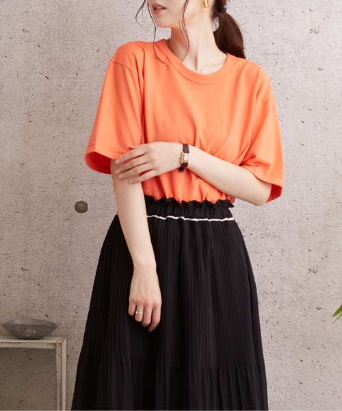 Upcycle(アップサイクル)の「【Upcycle/アップサイクル】T-SHIRT (UN)(Tシャツ/カットソー・レディース・ホワイト/ブラック/ブラウン/オリーブドラブ/ブルー/ネイビー/イエロー/オレンジ・SMALL/MEDIUM/LARGE/X-LARGE)」の8枚目の写真