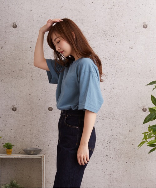 Upcycle(アップサイクル)の「【Upcycle/アップサイクル】T-SHIRT (UN)(Tシャツ/カットソー・レディース・ホワイト/ブラック/ブラウン/オリーブドラブ/ブルー/ネイビー/イエロー/オレンジ・SMALL/MEDIUM/LARGE/X-LARGE)」の11枚目の写真