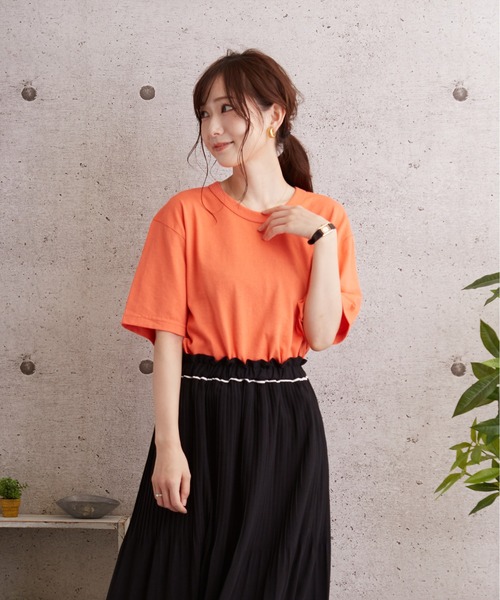 Upcycle(アップサイクル)の「【Upcycle/アップサイクル】T-SHIRT (UN)(Tシャツ/カットソー・レディース・ホワイト/ブラック/ブラウン/オリーブドラブ/ブルー/ネイビー/イエロー/オレンジ・SMALL/MEDIUM/LARGE/X-LARGE)」の20枚目の写真