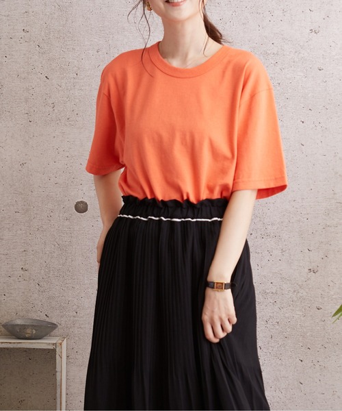 Upcycle(アップサイクル)の「【Upcycle/アップサイクル】T-SHIRT (UN)(Tシャツ/カットソー・レディース・ホワイト/ブラック/ブラウン/オリーブドラブ/ブルー/ネイビー/イエロー/オレンジ・SMALL/MEDIUM/LARGE/X-LARGE)」の22枚目の写真