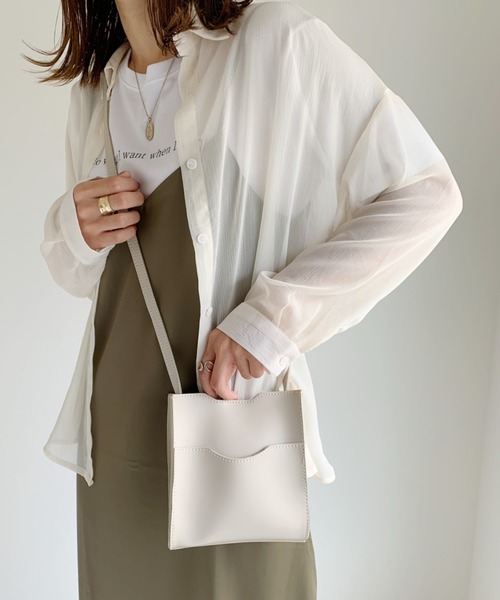 CLEA（クレア）の「PUポケットミニショルダー（ショルダーバッグ・レディース・ブラック/ブラウン/アイボリー・FREE）」の7枚目の写真