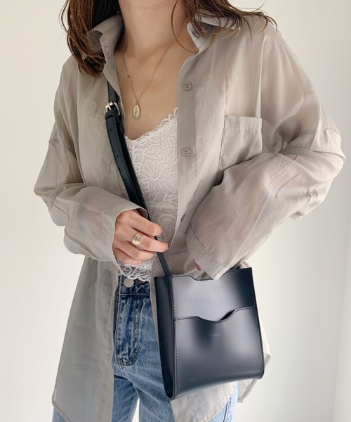 CLEA（クレア）の「PUポケットミニショルダー（ショルダーバッグ・レディース・ブラック/ブラウン/アイボリー・FREE）」の14枚目の写真