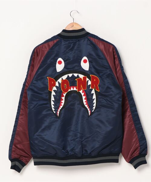 SHARK SOUVENIR JACKET BAPE スカジャン エイプ