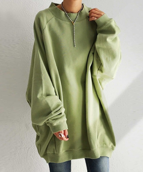 antiqua(アンティカ)の「超ビッグシルエット!コクーントップス(スウェット・レディース・グレイッシュベージュ/アッシュ/アイボリー/カーキ/ブルー系その他/オレンジ/パープル/グリーン系その他・FREE)」の5枚目の写真