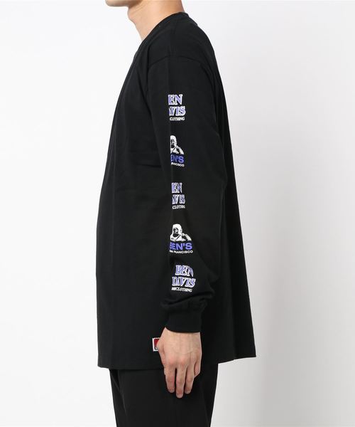 BEN DAVIS（ベンデイビス）の「【BEN DAVIS】スリーブプリントロンＴ（Tシャツ/カットソー・メンズ・ブルー/ホワイト/ブラック・M/L/XL）」の4枚目の写真