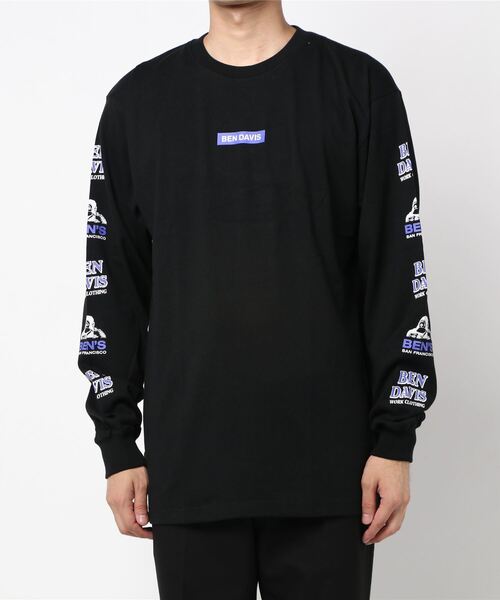 BEN DAVIS（ベンデイビス）の「【BEN DAVIS】スリーブプリントロンＴ（Tシャツ/カットソー・メンズ・ブルー/ホワイト/ブラック・M/L/XL）」の3枚目の写真