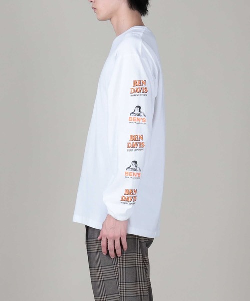 BEN DAVIS（ベンデイビス）の「【BEN DAVIS】スリーブプリントロンＴ（Tシャツ/カットソー・メンズ・ブルー/ホワイト/ブラック・M/L/XL）」の22枚目の写真