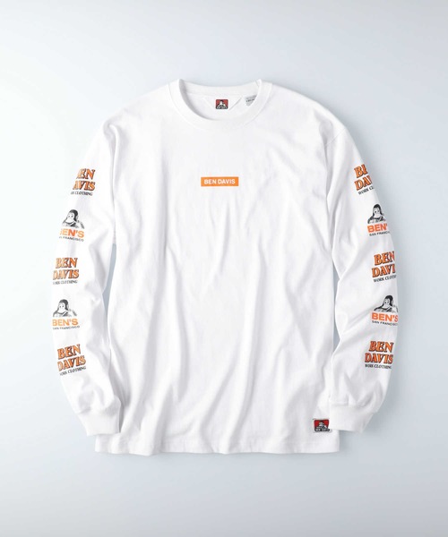 BEN DAVIS（ベンデイビス）の「【BEN DAVIS】スリーブプリントロンＴ（Tシャツ/カットソー・メンズ・ブルー/ホワイト/ブラック・M/L/XL）」の9枚目の写真