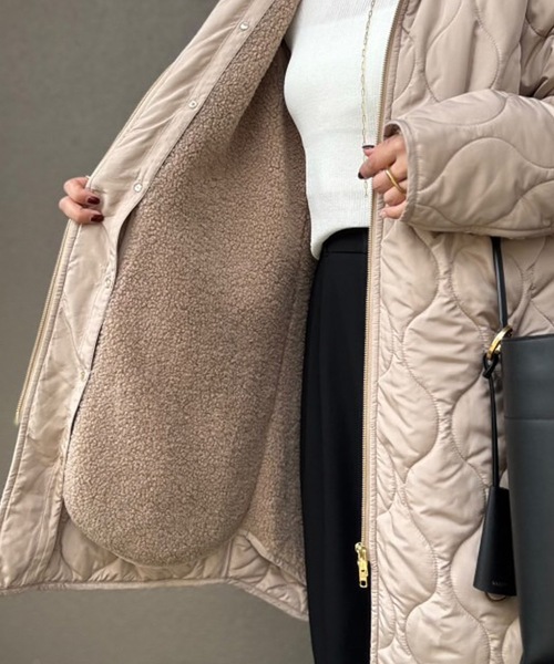 セール】美シルエット3wayキルティングフードコート（その他アウター