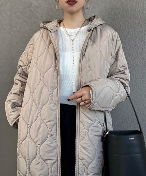 セール】美シルエット3wayキルティングフードコート（その他アウター
