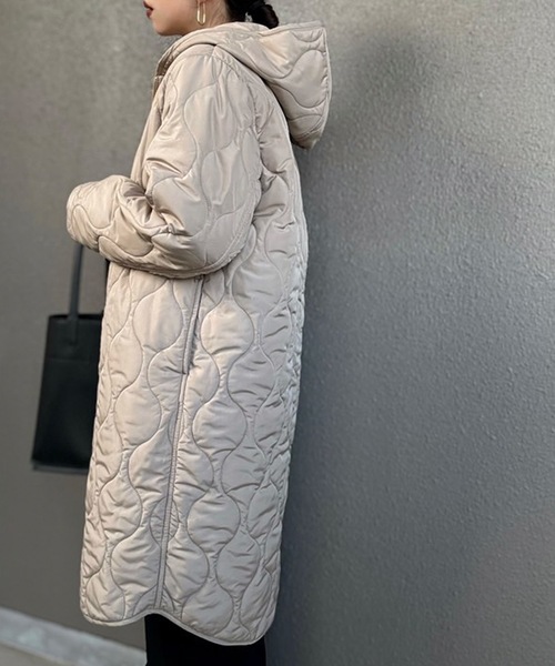 セール】美シルエット3wayキルティングフードコート（その他アウター