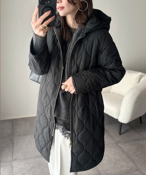 セール】美シルエット3wayキルティングフードコート（その他アウター