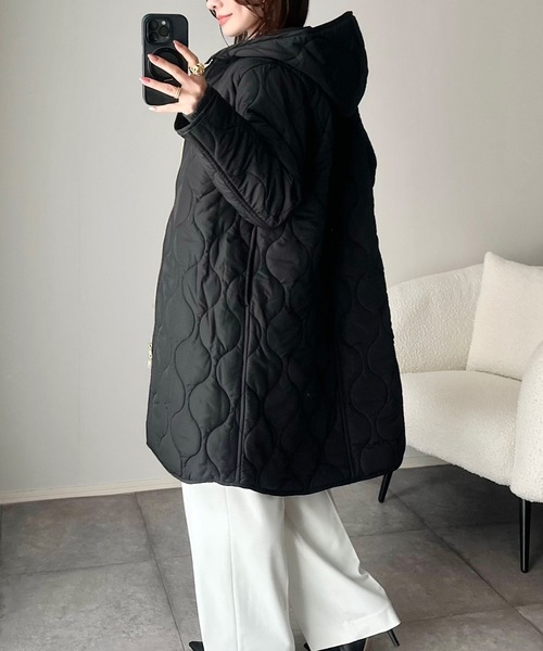 セール】美シルエット3wayキルティングフードコート（その他アウター