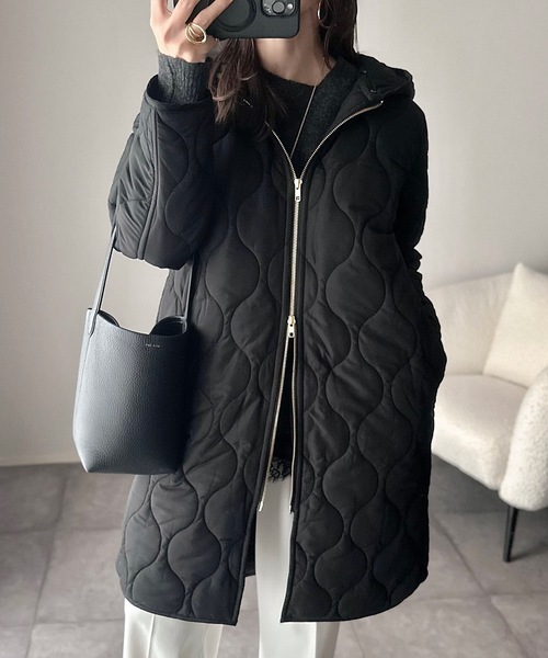 セール】美シルエット3wayキルティングフードコート（その他アウター